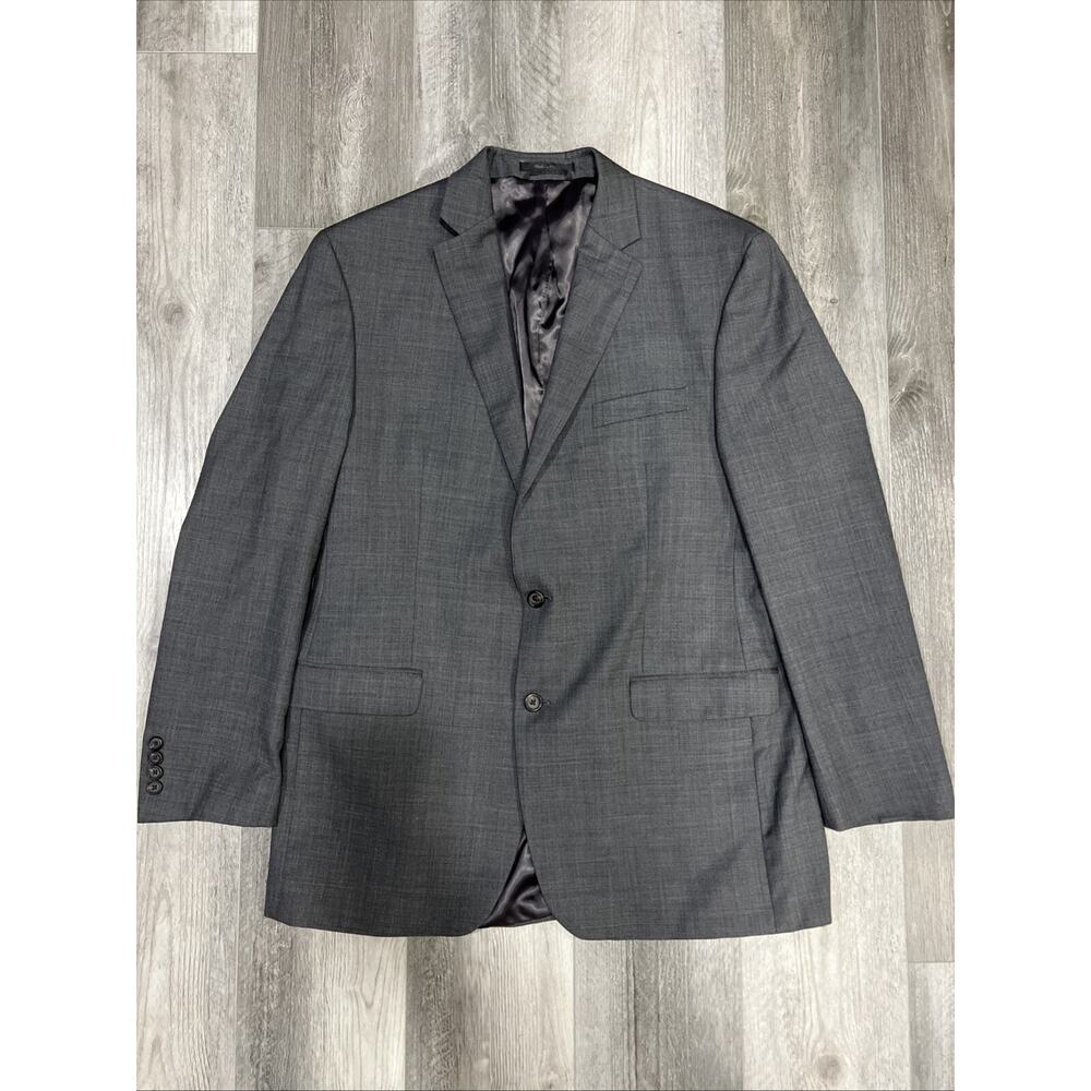 Lauren Ralph Lauren Blazer Mens 44L Solid Gray Wool Sport Coat Jacket